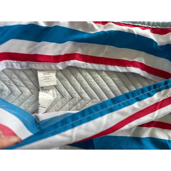 Mainstays Blue Dog Print Quilt 2 Piece Bed Pillow Sham Set Striped Americana - Picture 6 of 8